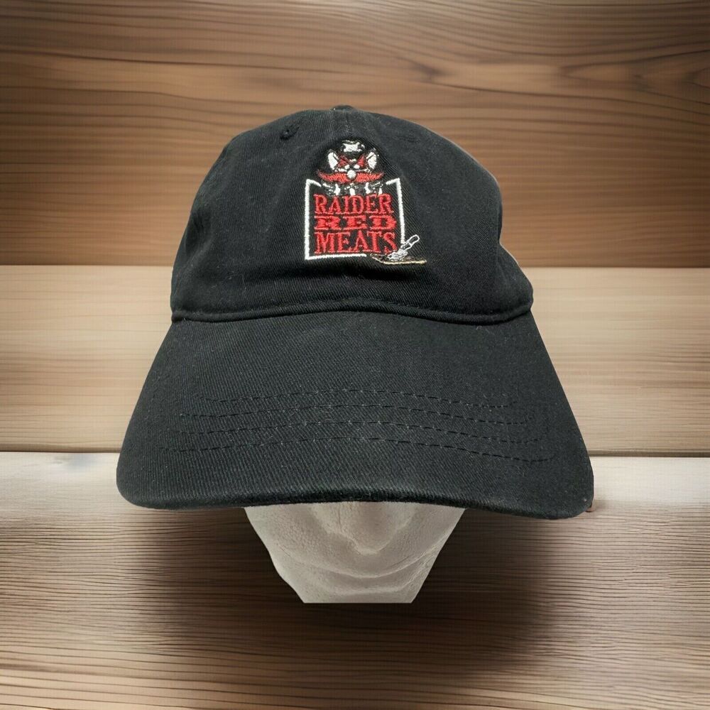 Raider Red Meats Hat Texas Tech Red Raiders Baseball Cap Adjustable Black Cotton